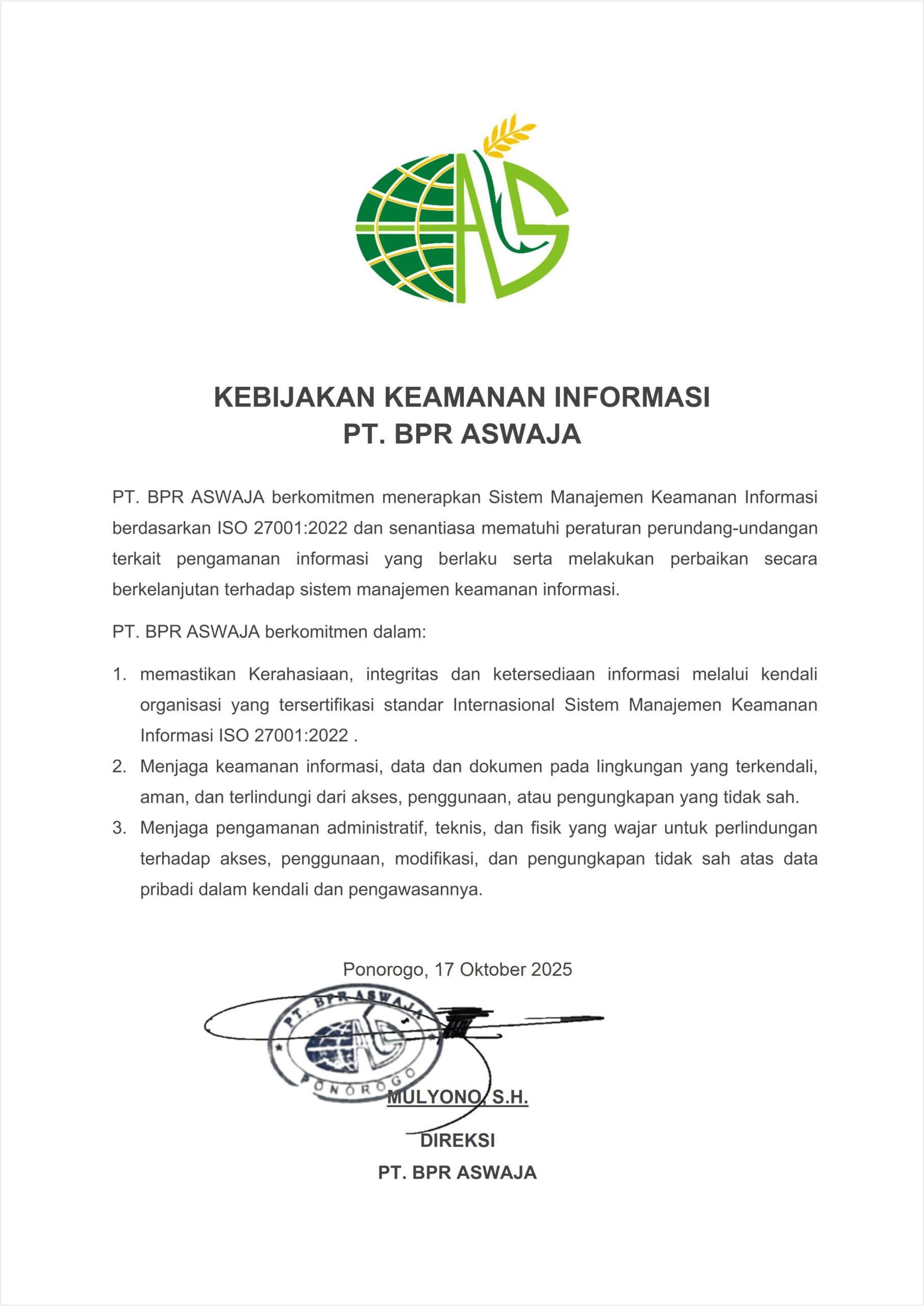 kebijakan keamanan informasi